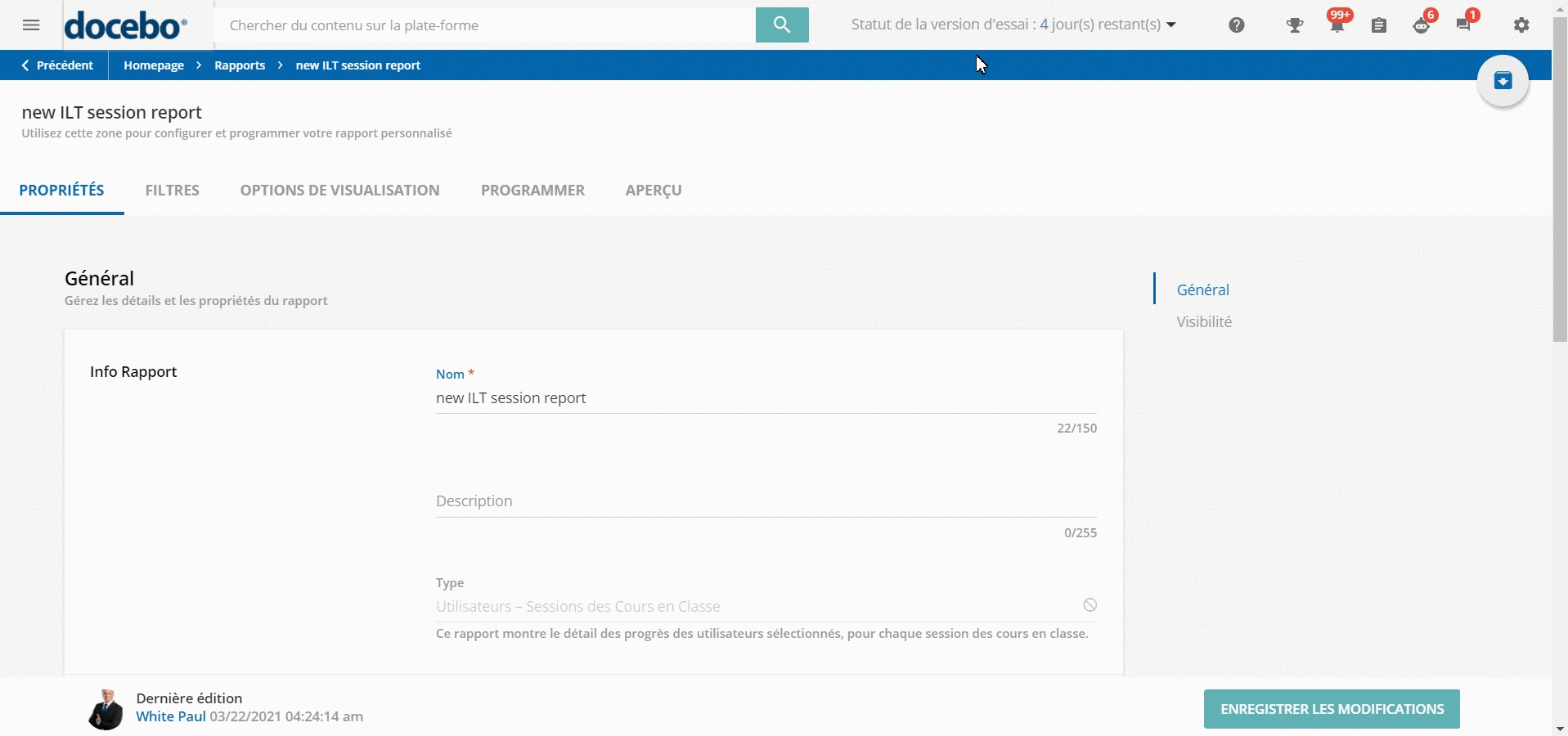 Exporter un rapport