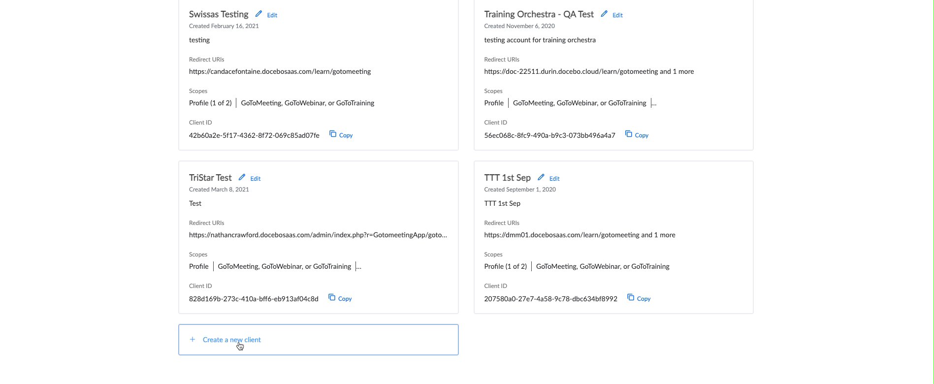 Start a new Integration in GoTo