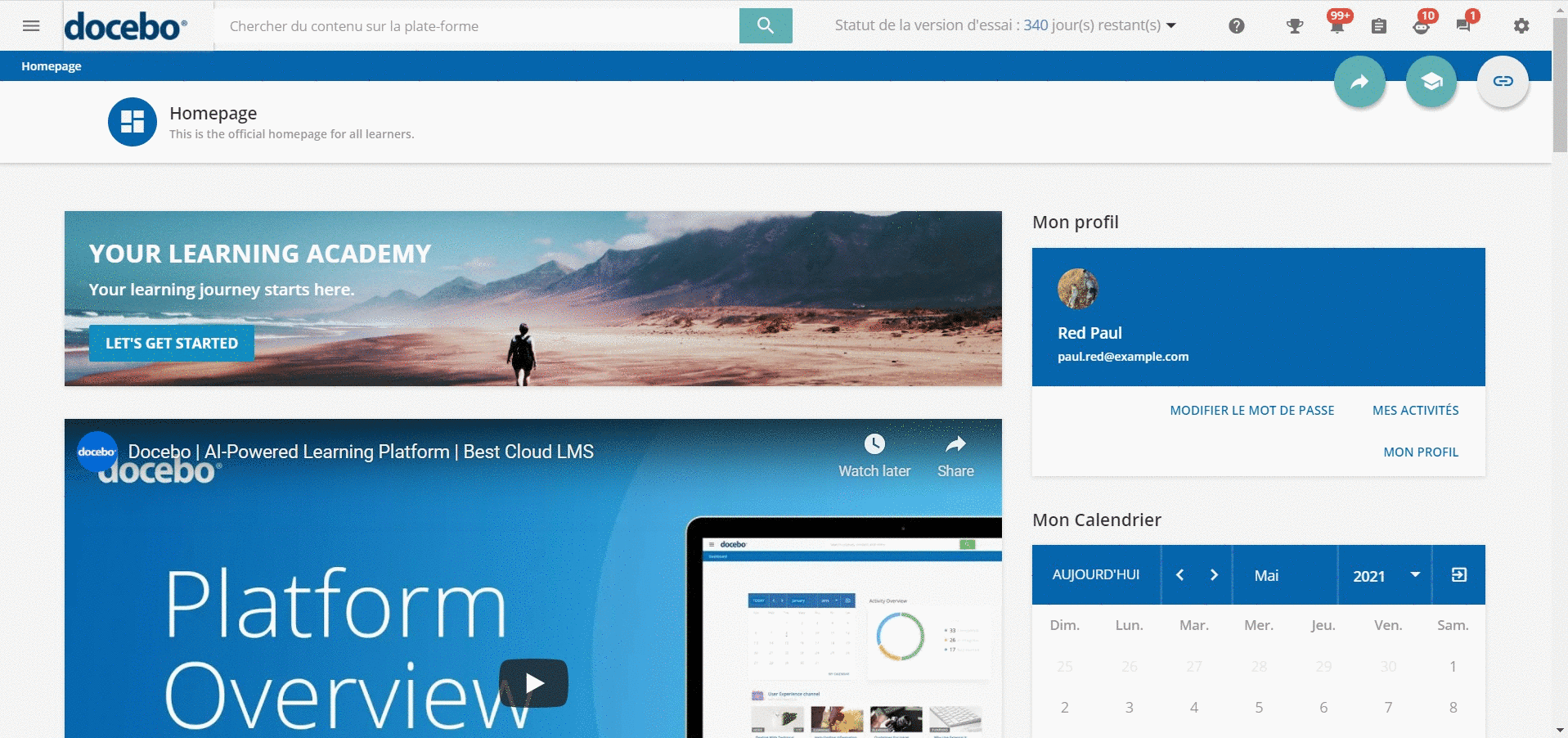 Accéder à l'option d'import via CSV