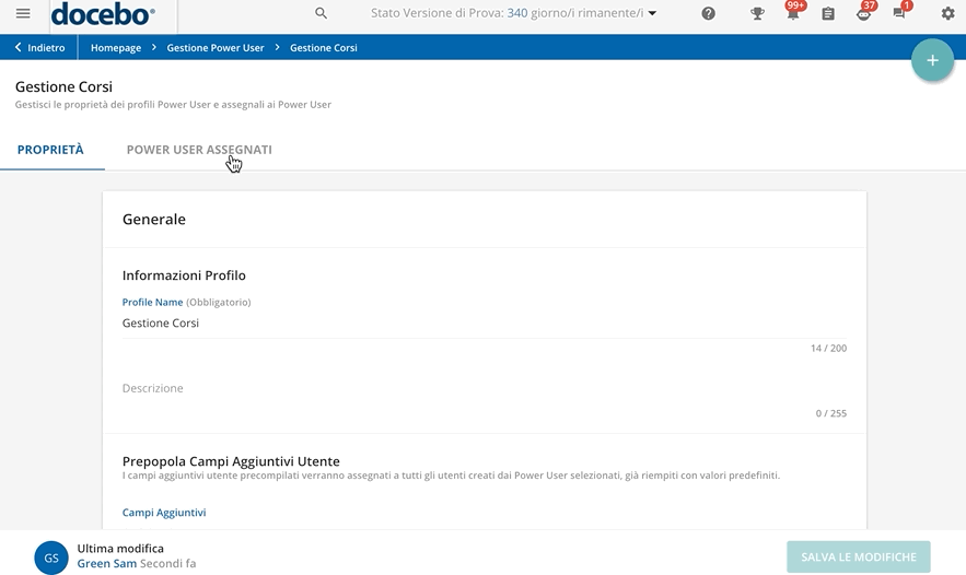 Creare un Profilo Power User