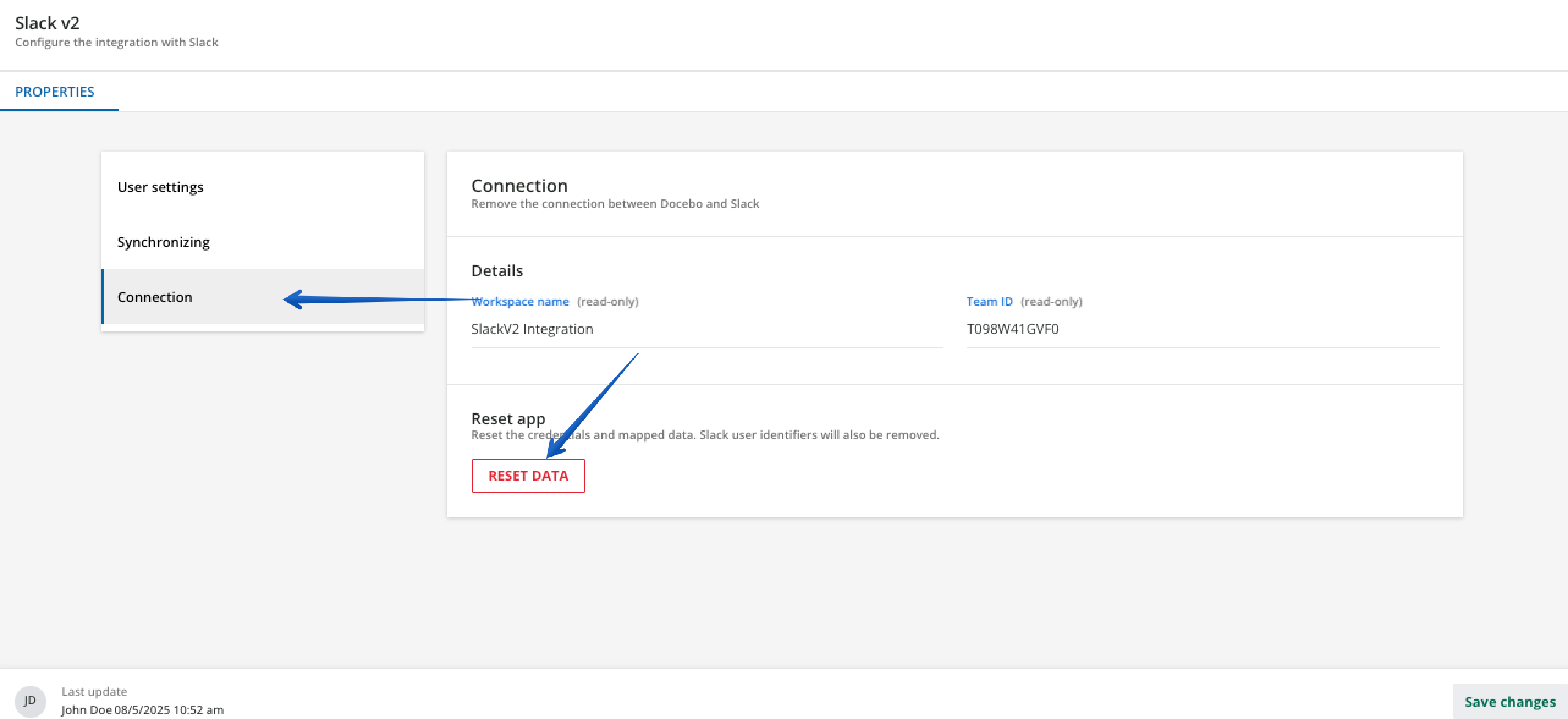 Resetting your data