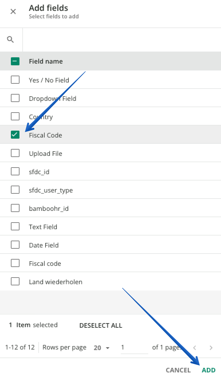 Adding fields