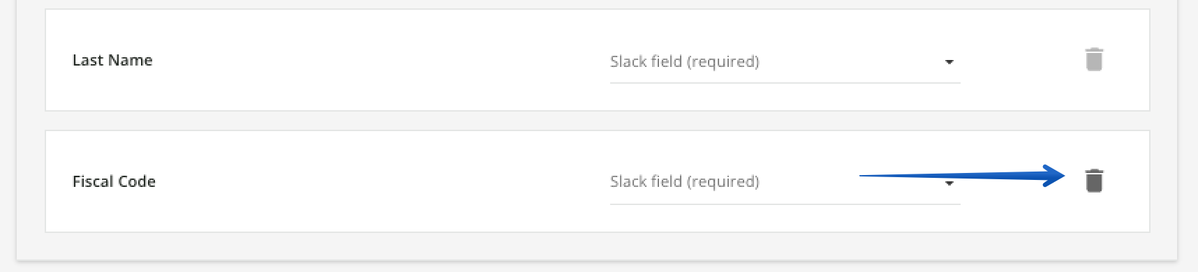 Delete field