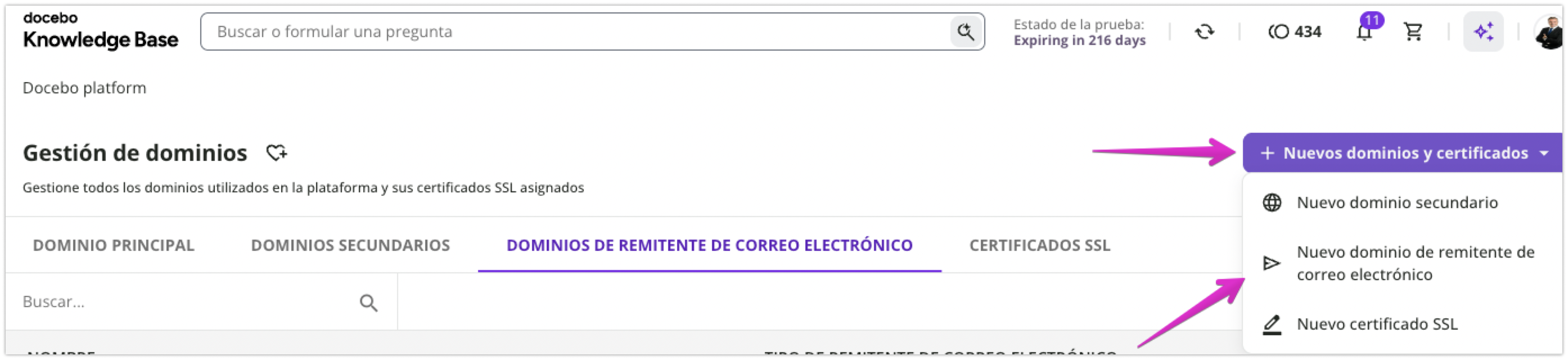 Adición de un nuevo dominio de remitente de correo electrónico