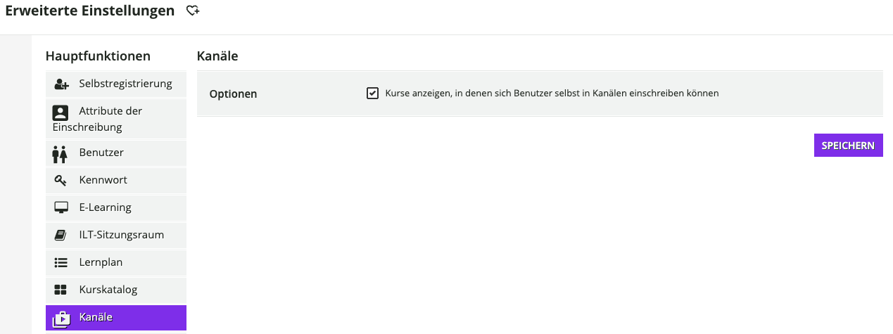 Erweiterte Einstellungen für Kanäle