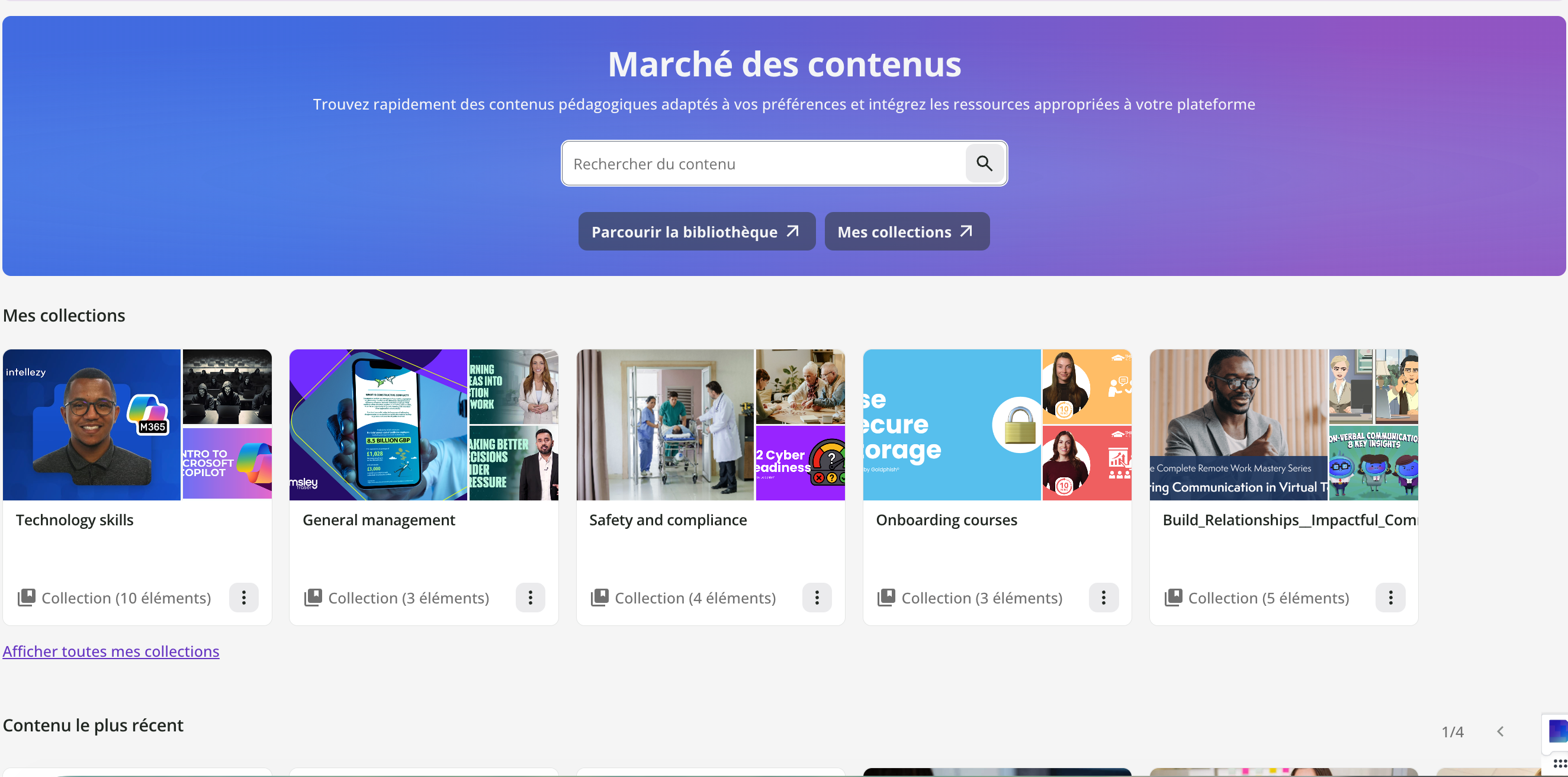 Page Découvrir du contenu Go1