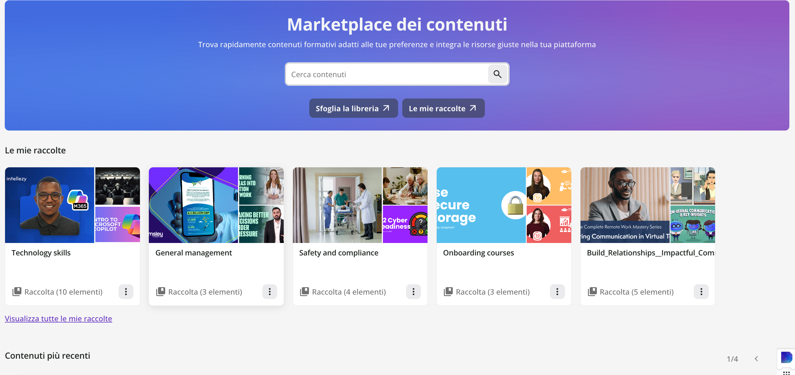 Pagina Scopri contenuto Go1.