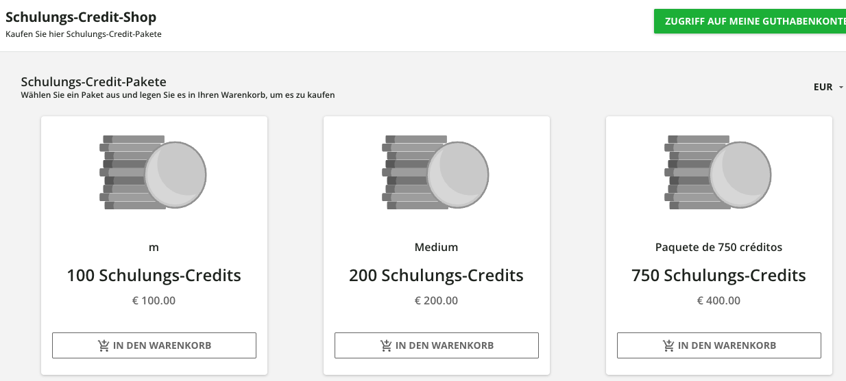 Schulungs-Credit-Shop