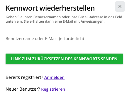 Kennwort-Wiederherstellungslink