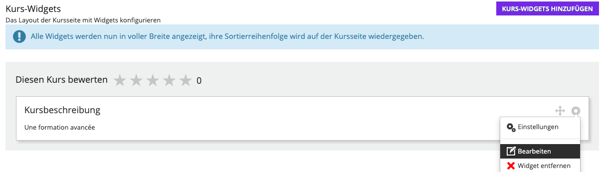 Kursbeschreibungs-Widget