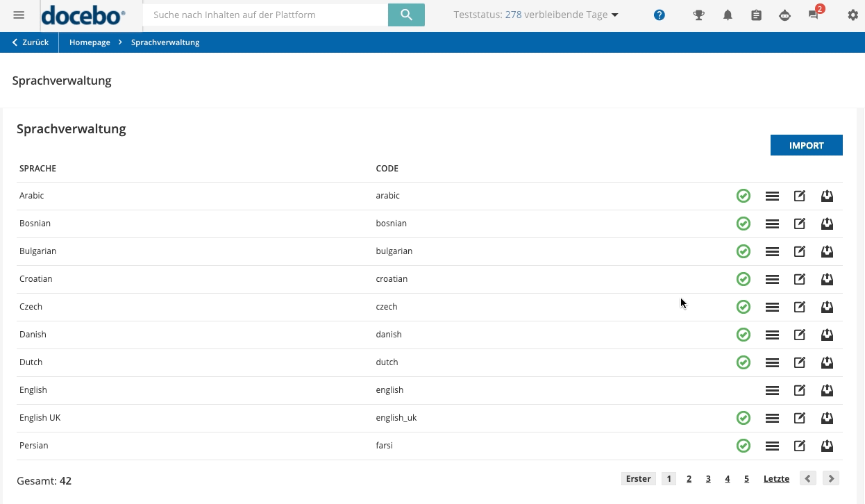 Bearbeiten der Details oder des Namens einer Sprache