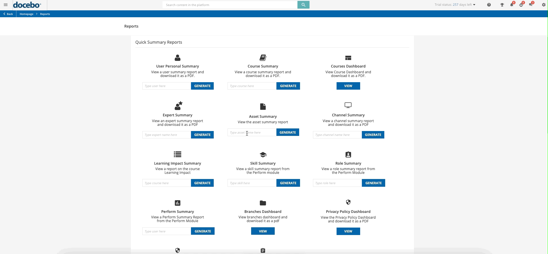 Asset Summary section
