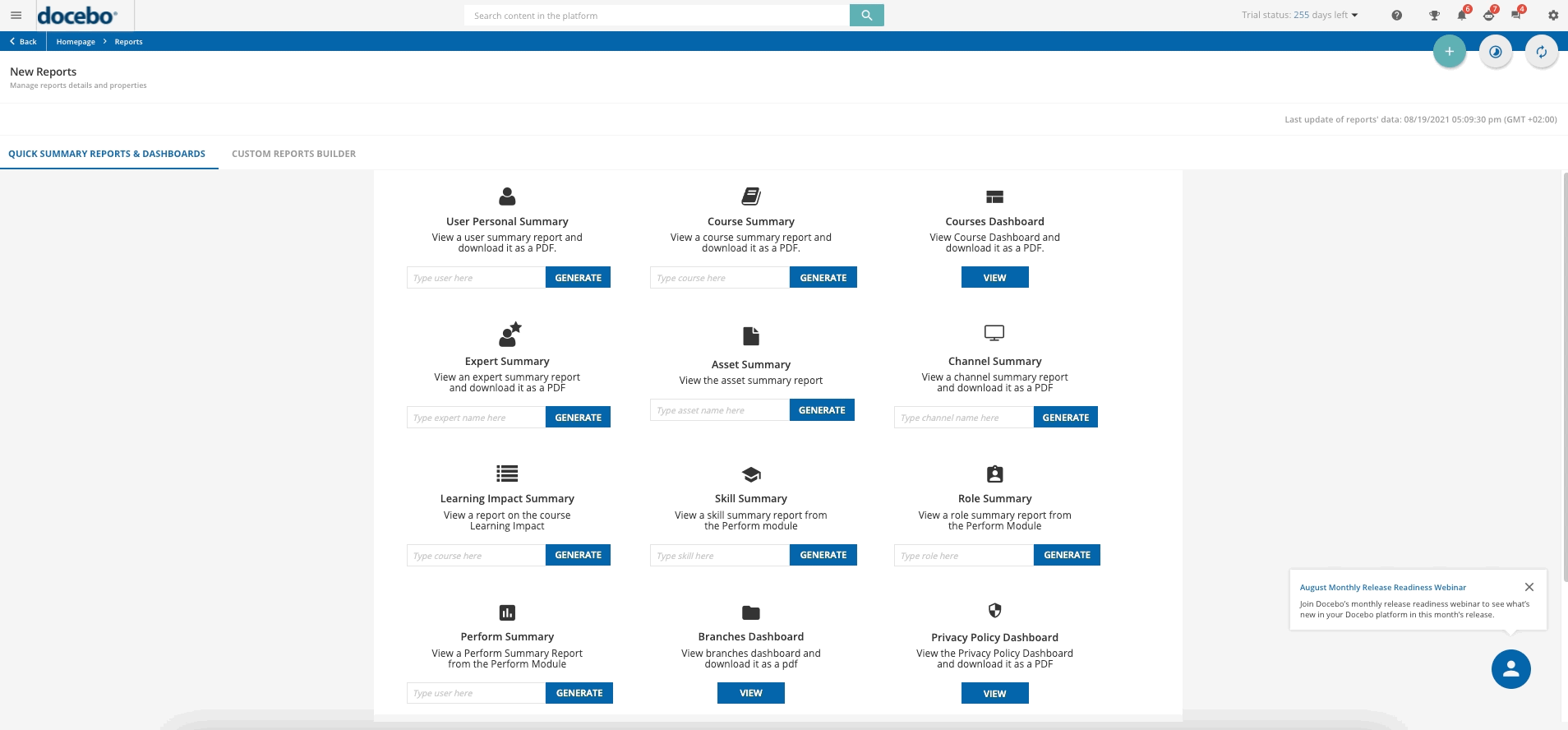 Custom Discover, Coach & Share Reports