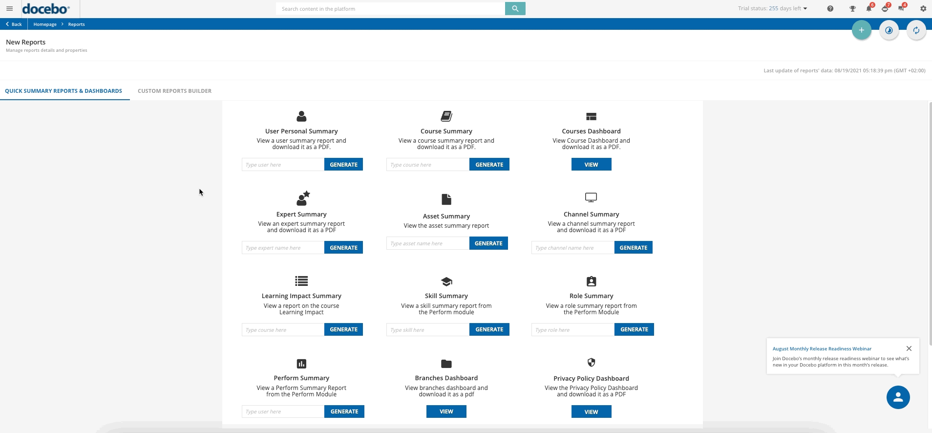 Discover, Coach & Share in User Summary Reports