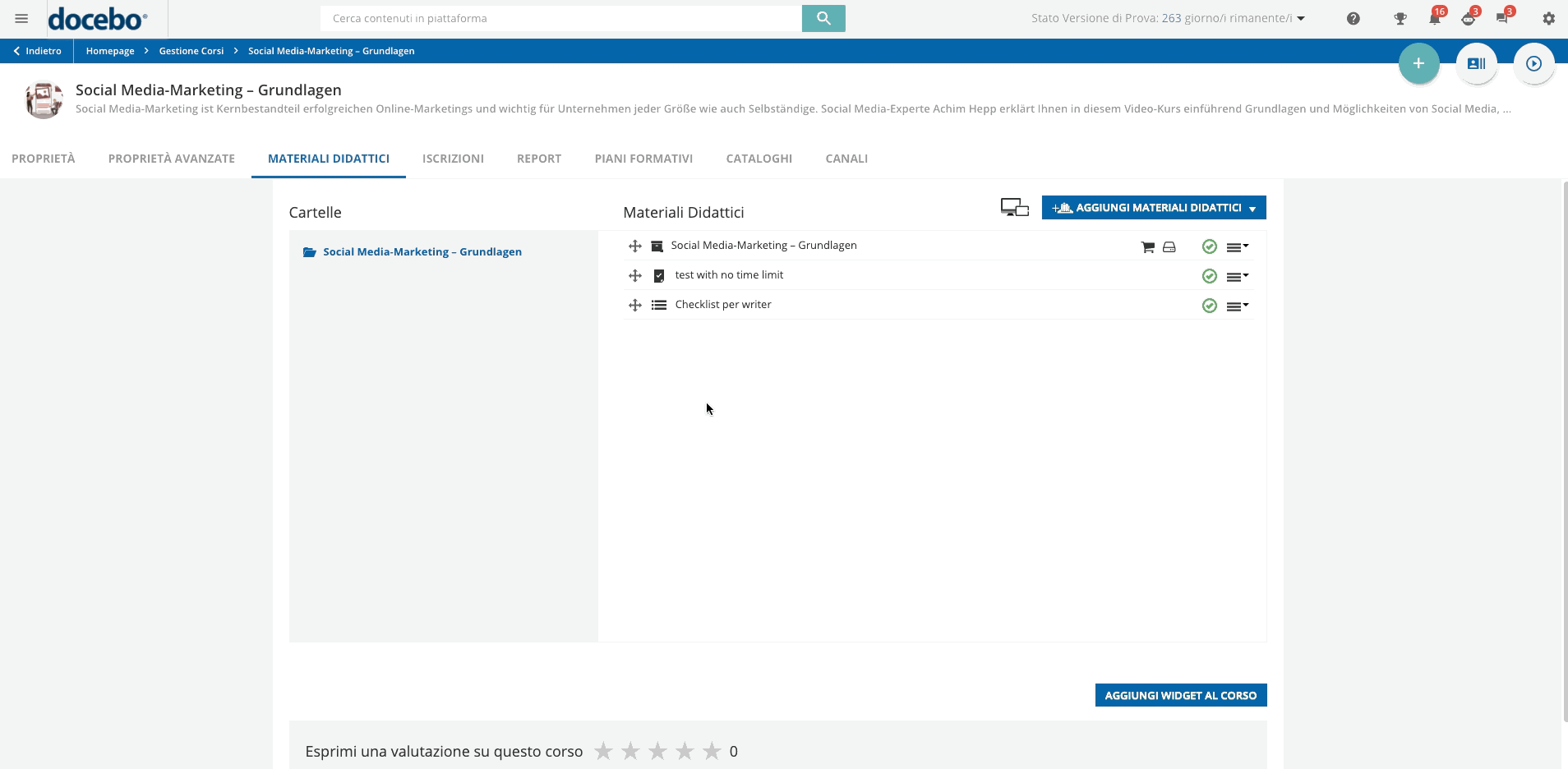 Importare le checklist di osservazione come materiale didattico