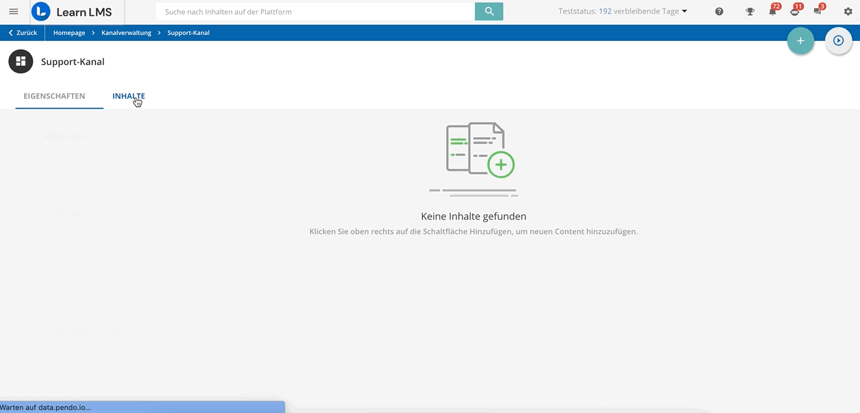 Registerkarte Inhalte