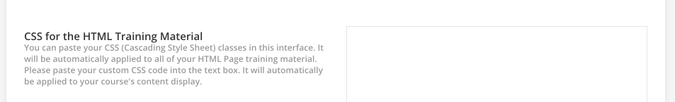 CSS for training material