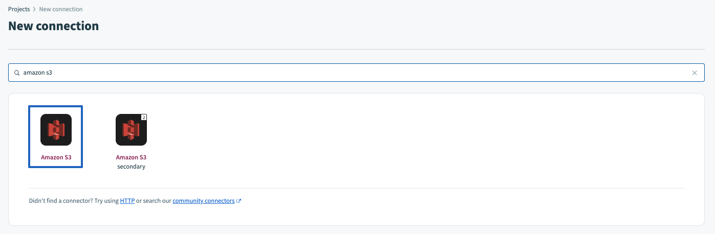 Locating the Amazon S3 Connector