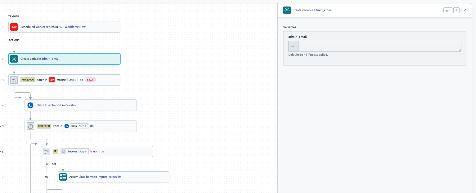 Adding the admin email to the recipe