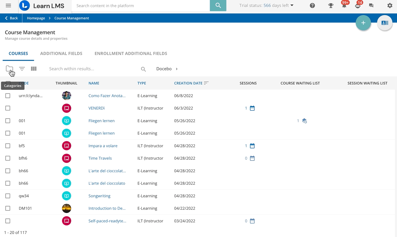 Managing Categories