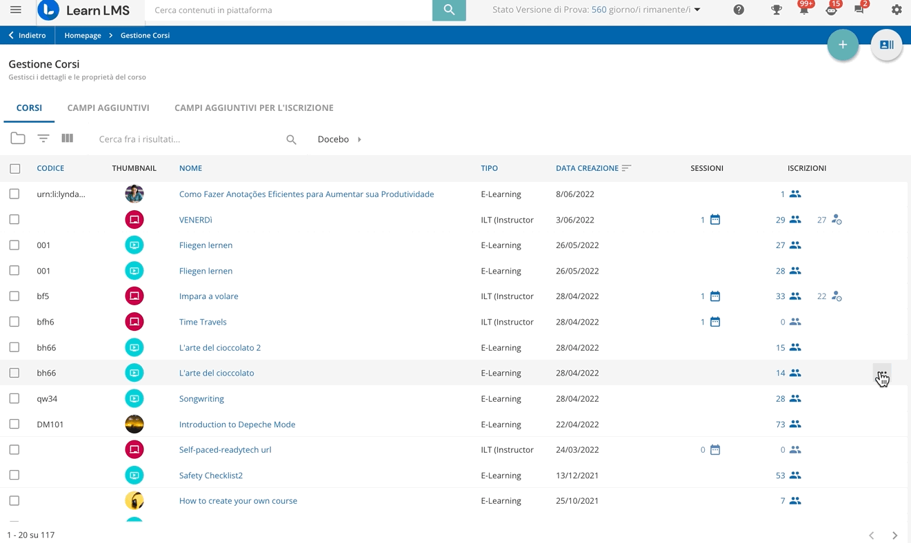 La duplicazione di un corso e-learning