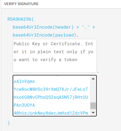 Adding your supplied private key in the private key field of the Verify Signature box