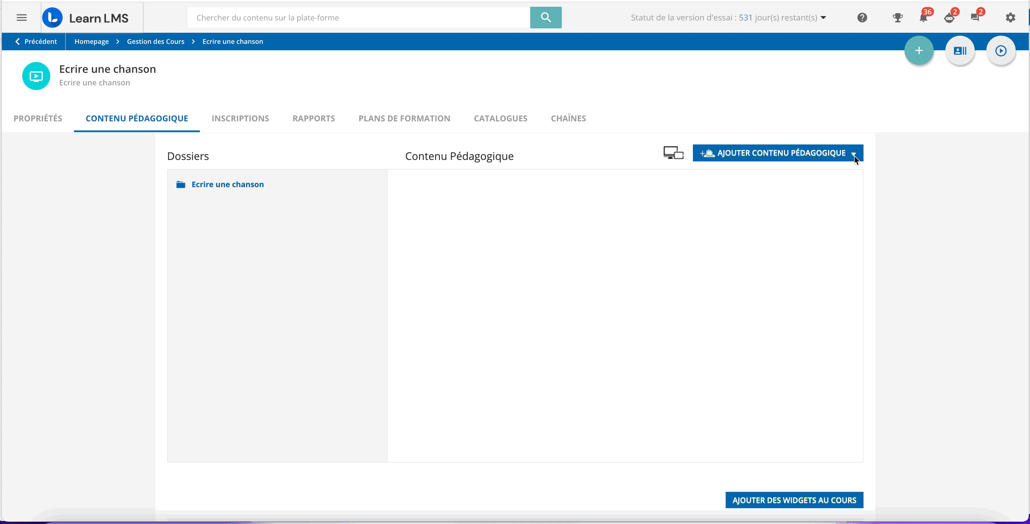 Ajouter du contenu pedagogique