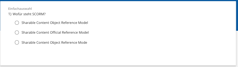 Einfachauswahl-Fragetyp