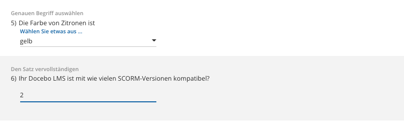 Den Satz vervollständigen-Fragetyp