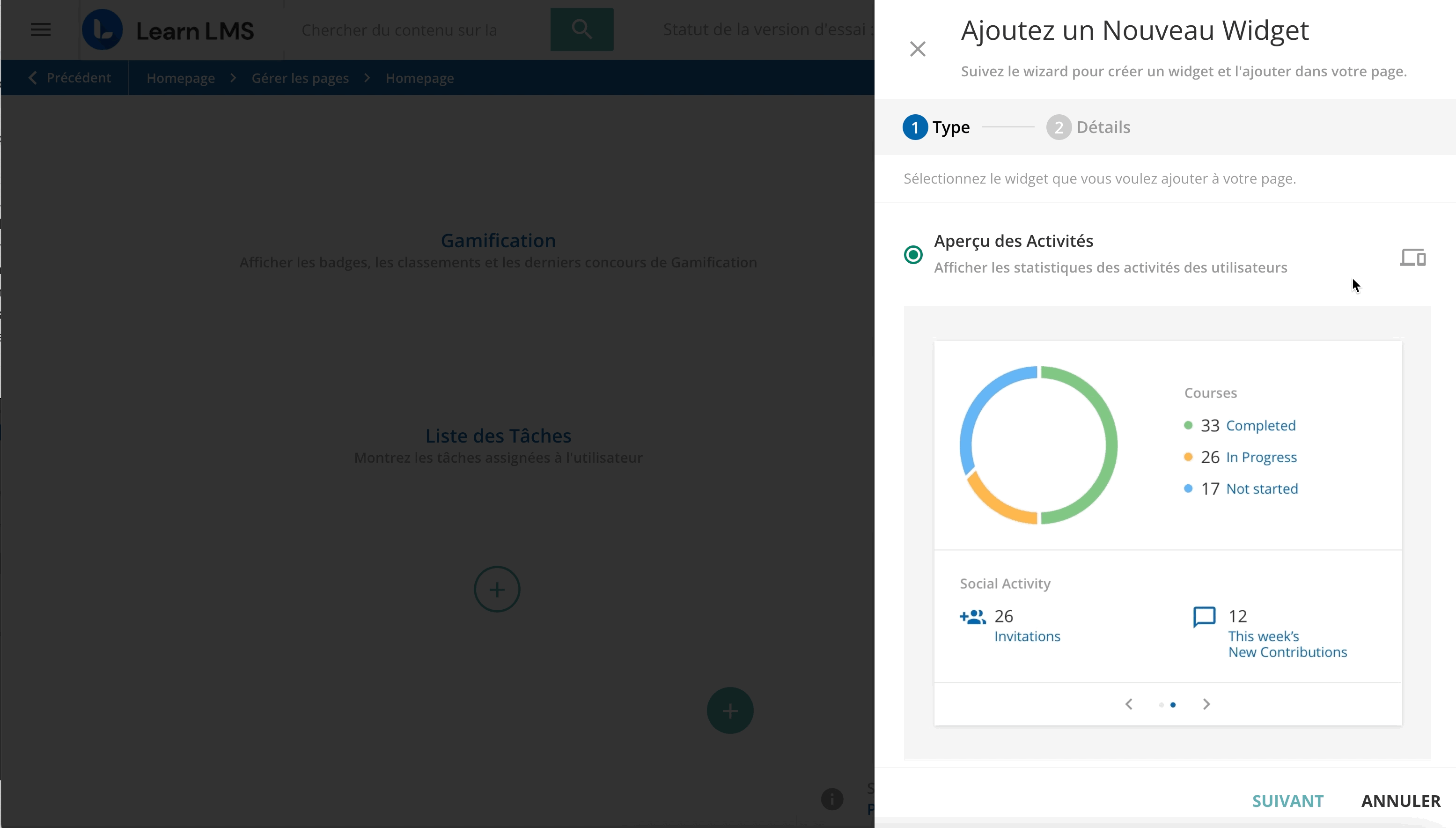 widget liste des taches