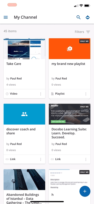 Working with content on your Go.Learn mobile app – Docebo Help & Support