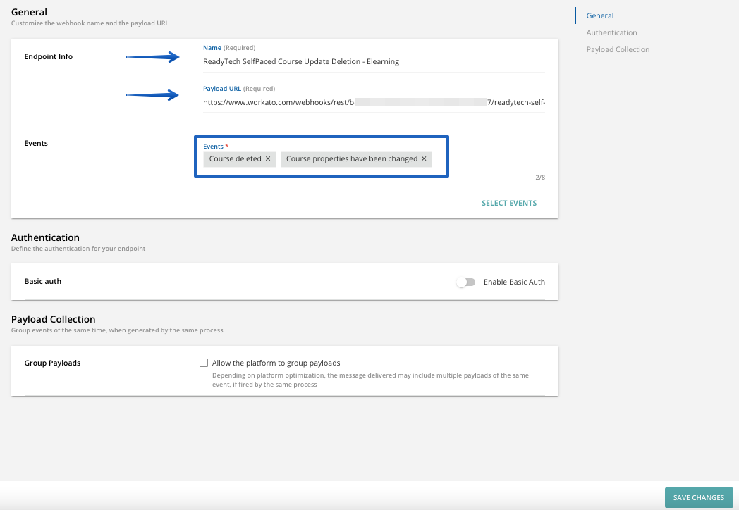 Creating the ReadyTech SelfPaced webhook