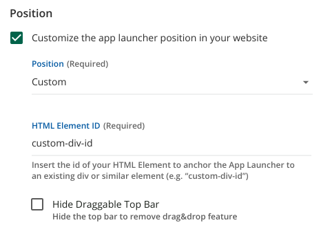App Launcher Configuration Options