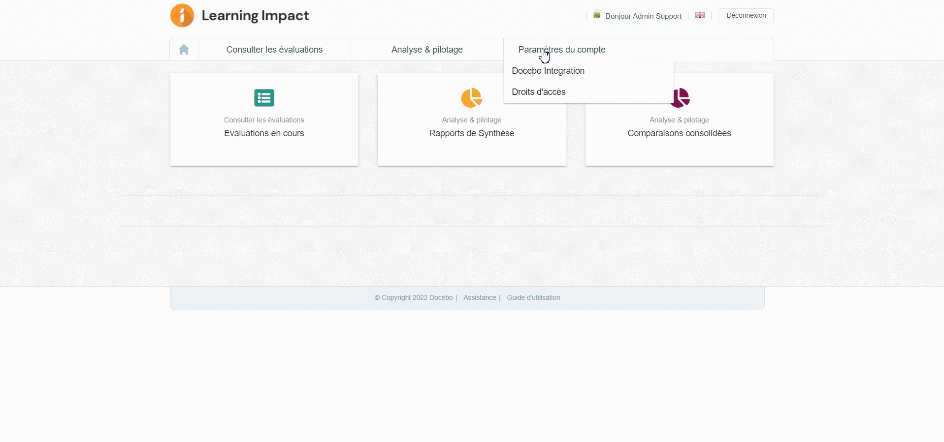 Récupérer le lien xAPI Learning Impact dans Docebo Learn