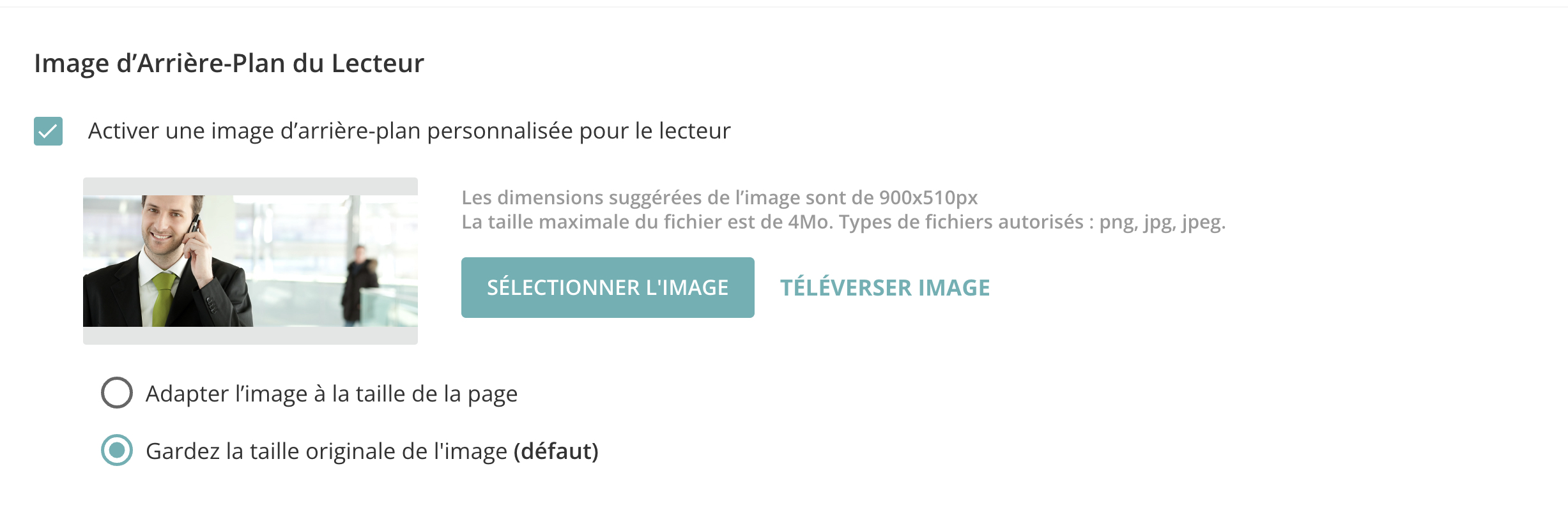 Image d'arriere-plan du lecteur