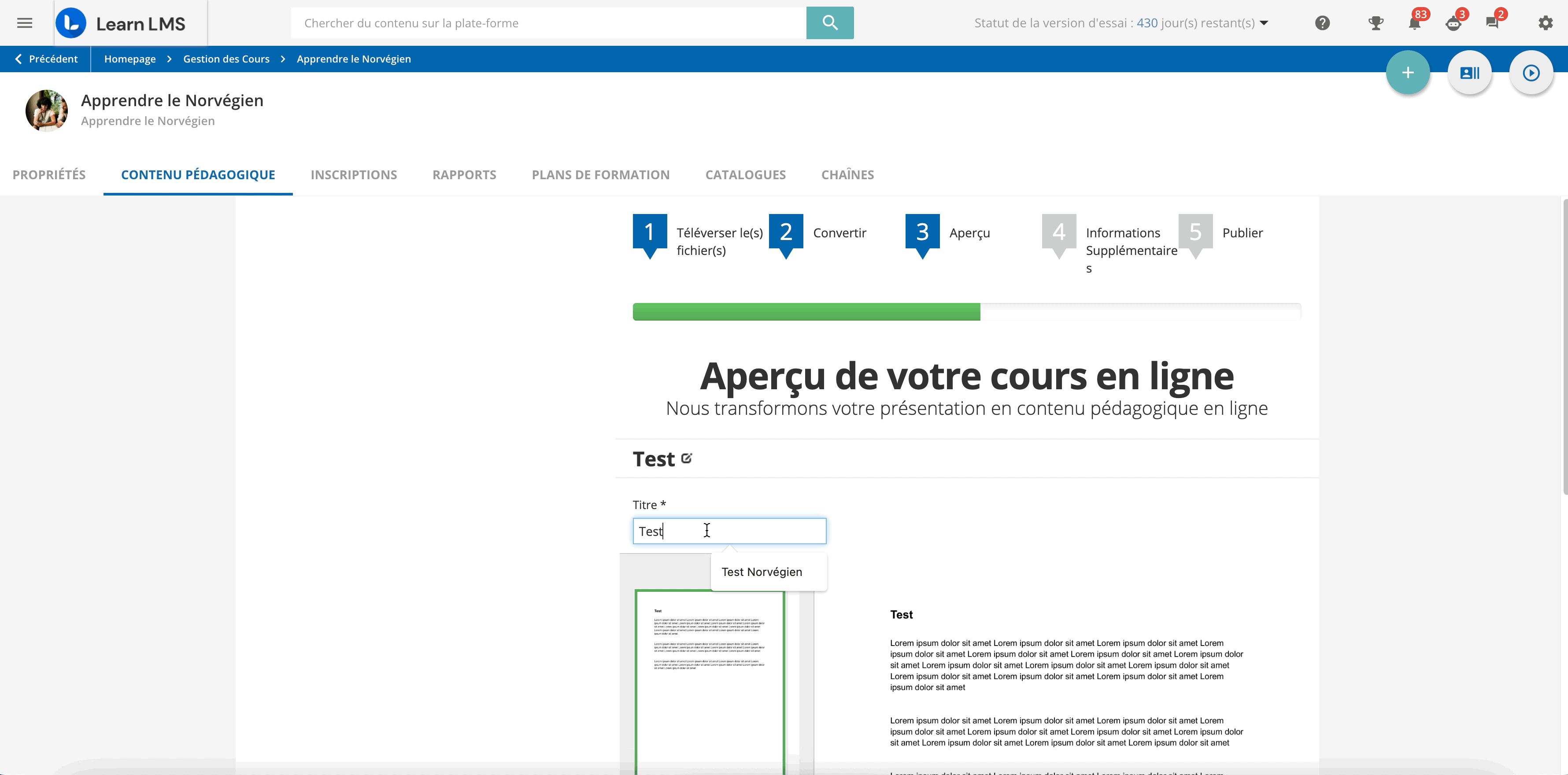 Gérer votre Présentation