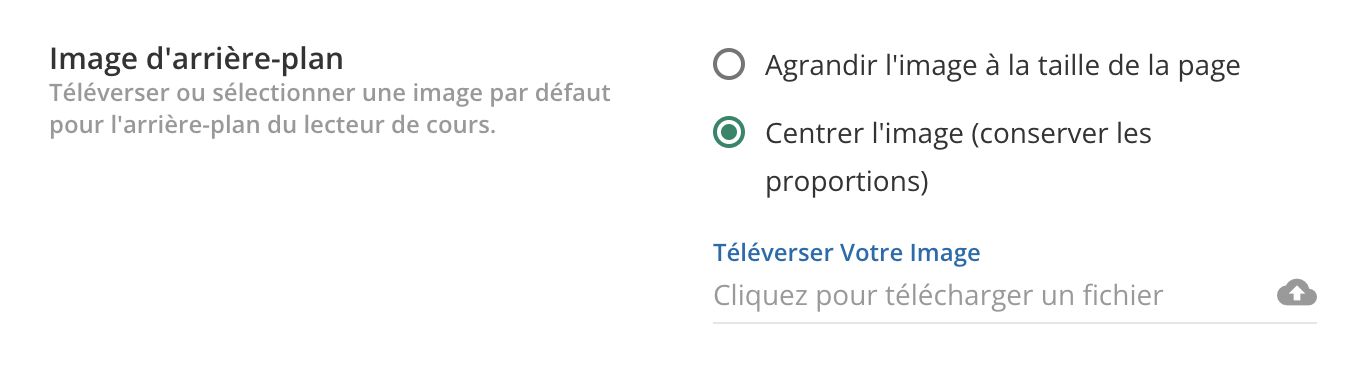 Image d’arrière-plan du lecteur