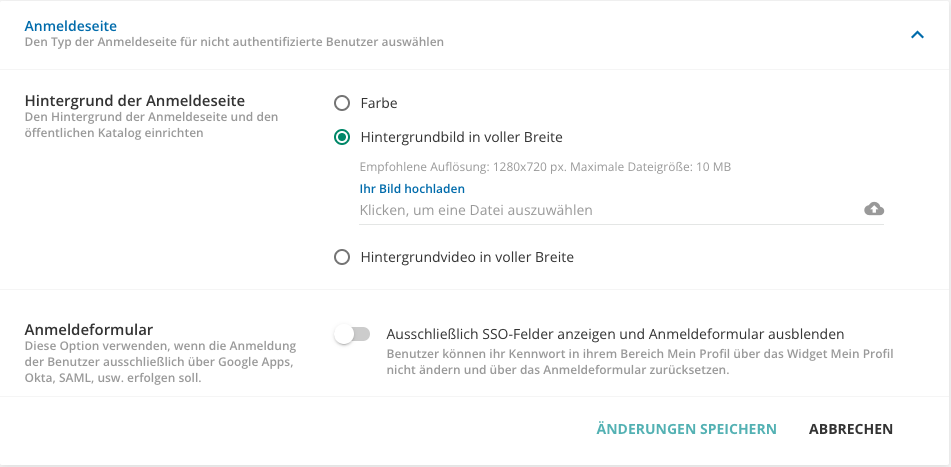 Anpassen der Anmeldeseite