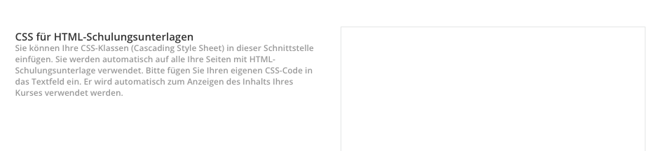 CSS für HTML-Schulungsunterlagen