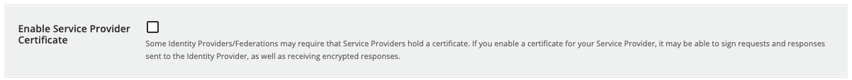 Enable service provider certificate in Docebo field