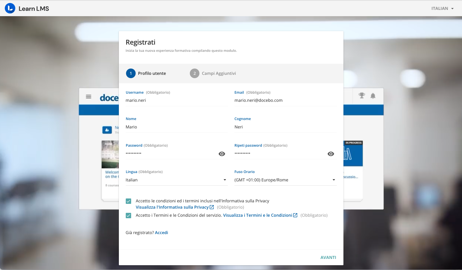 Autoregistrazione