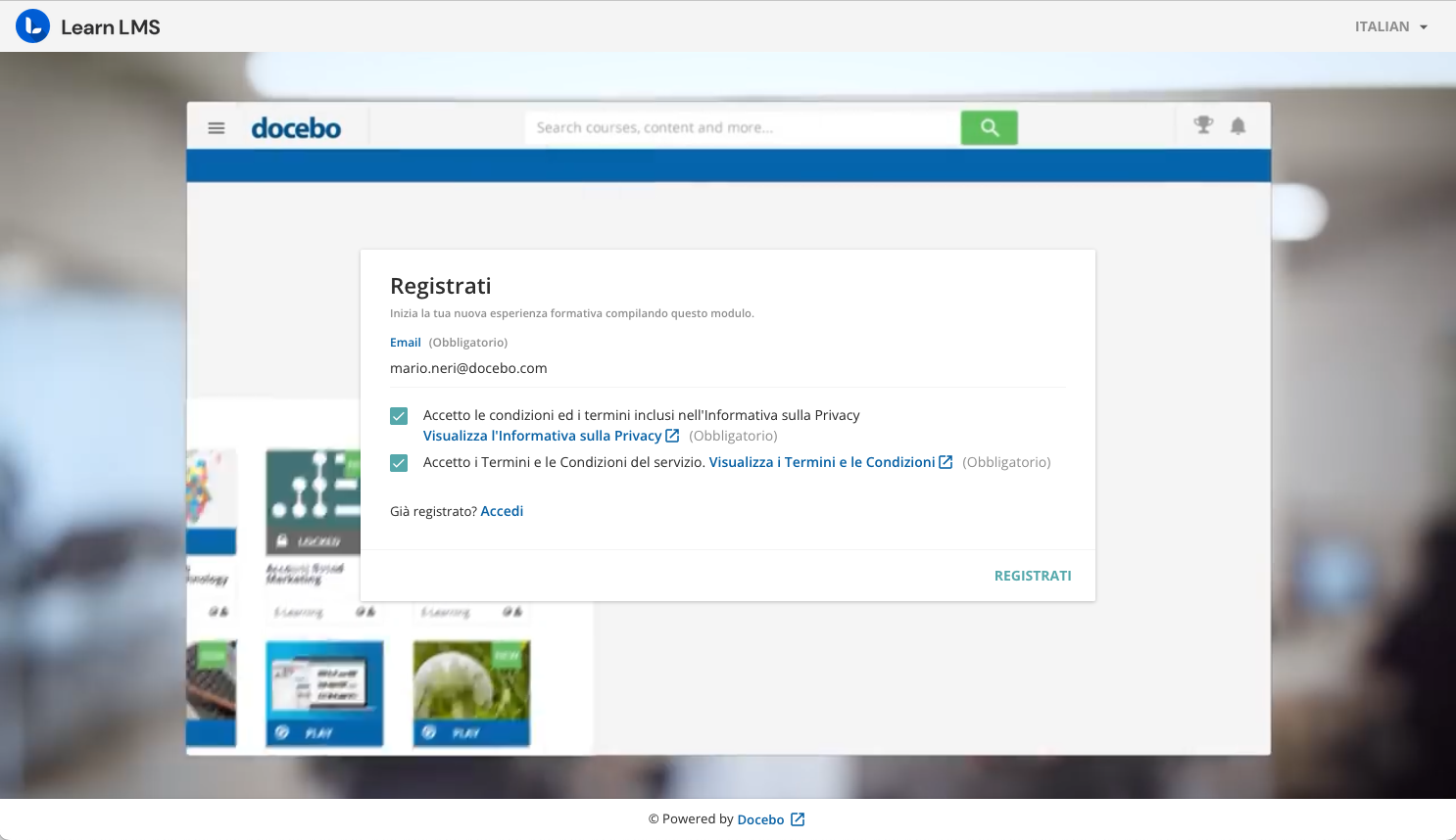 Autoregistrazione rapida