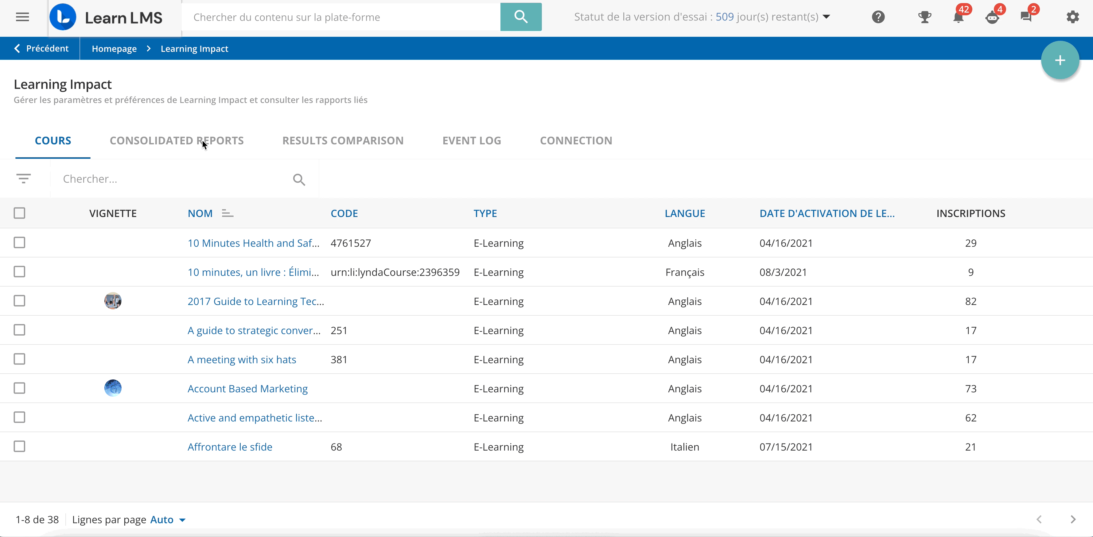 Creer le rapport consolidé